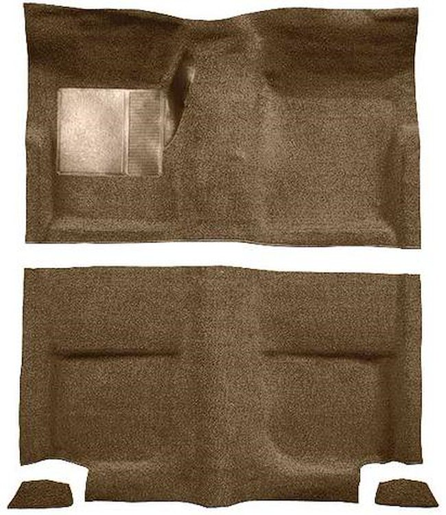 A4044A69 Passenger Area Loop Floor Carpet Set 1965-68 Mustang Fastback; Medium Saddle