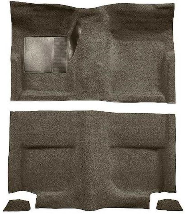 A4044B07 Passenger Area Loop Floor Carpet With Mass Backing 1965-68 Mustang Fastback; Parchment