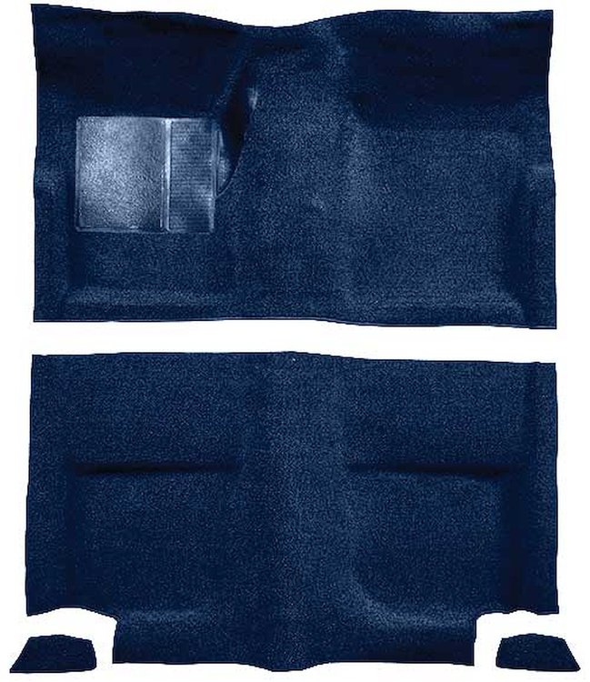 A4044B12 Passenger Area Loop Floor Carpet With Mass Backing 1965-68 Mustang Fastback; Dark Blue