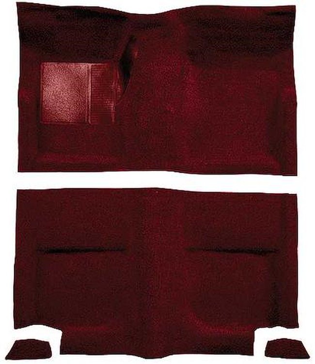 A4044B15 Passenger Area Loop Floor Carpet With Mass Backing 1965-68 Mustang Fastback; Maroon
