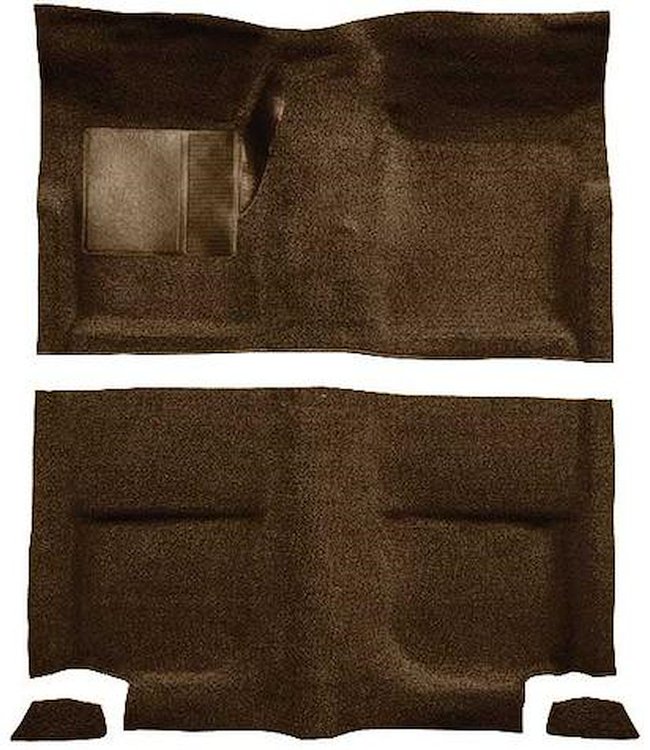 A4044B18 Passenger Area Loop Floor Carpet With Mass Backing 1965-68 Mustang Fastback; Dark Saddle