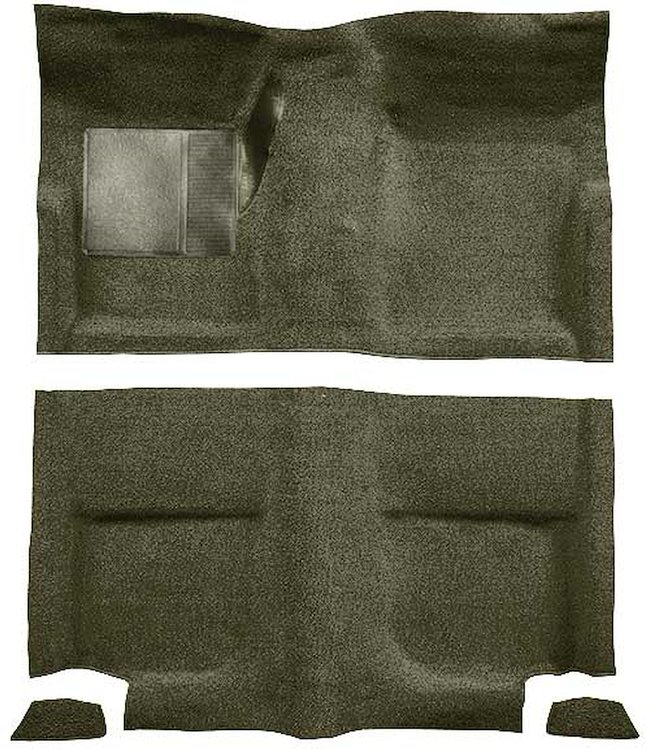 A4044B19 Passenger Area Loop Floor Carpet With Mass Backing 1965-68 Mustang Fastback; Moss Green