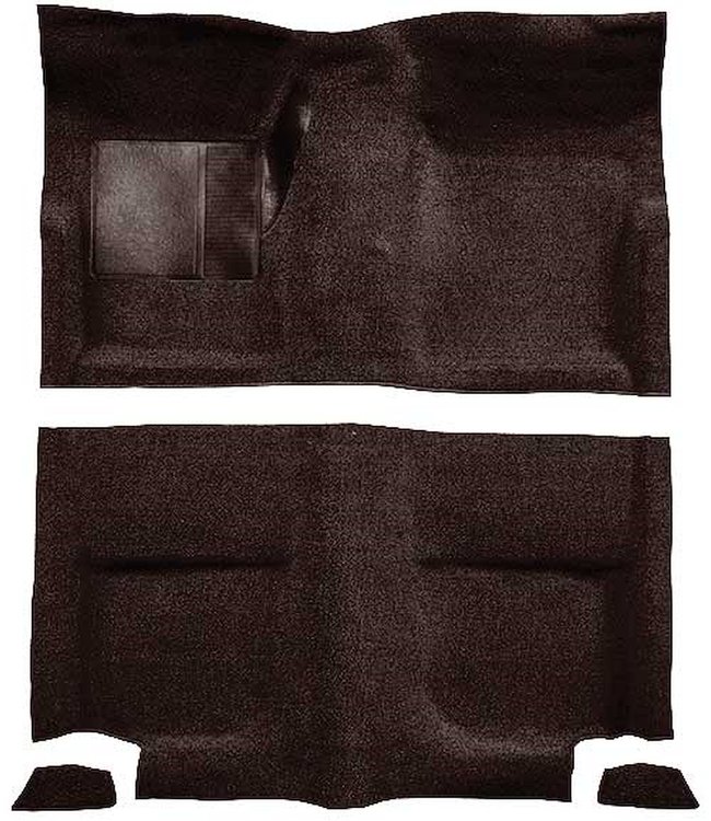 A4044B30 Passenger Area Loop Floor Carpet With Mass Backing 1965-68 Mustang Fastback; Dark Brown