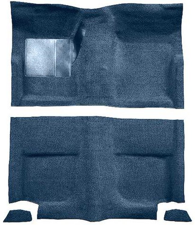 A4044B62 Passenger Area Loop Floor Carpet With Mass Backing 1965-68 Mustang Fastback; Ford Blue