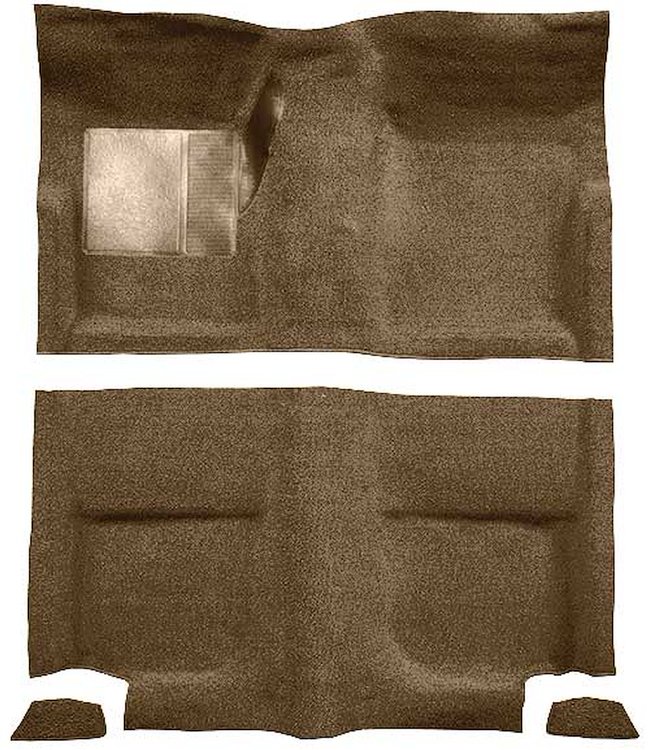 A4044B69 Passenger Area Loop Floor Carpet With Mass Backing 1965-68 Mustang Fastback; Medium Saddle