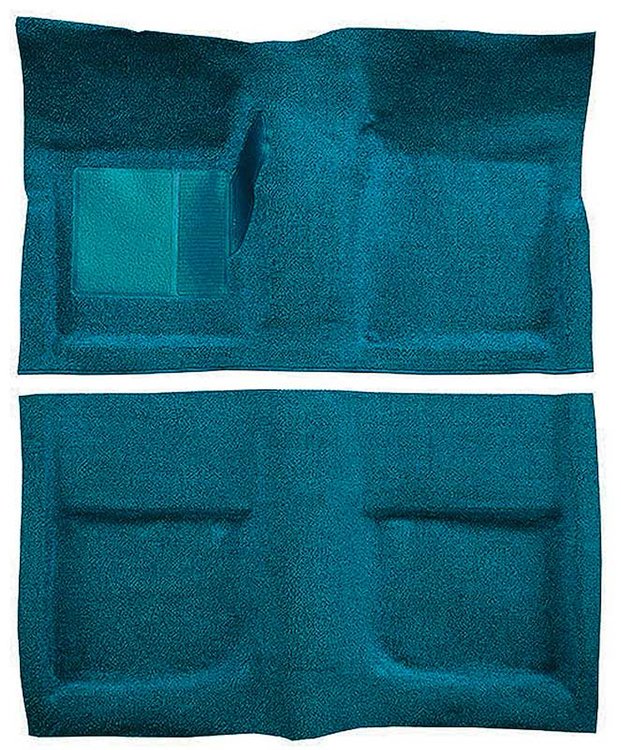 A4045A06 Passenger Area Nylon Loop Floor Carpet Set 1965-68 Mustang Coupe; Aqua