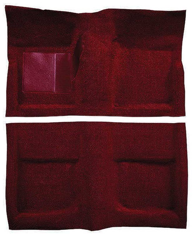 A4045A15 Passenger Area Nylon Loop Floor Carpet Set 1965-68 Mustang Coupe; Maroon