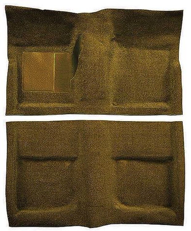 A4045A24 Passenger Area Nylon Loop Floor Carpet Set 1965-68 Mustang Coupe; Saddle