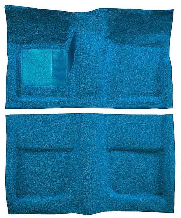A4045A31 Passenger Area Nylon Loop Floor Carpet Set 1965-68 Mustang Coupe; Light Blue