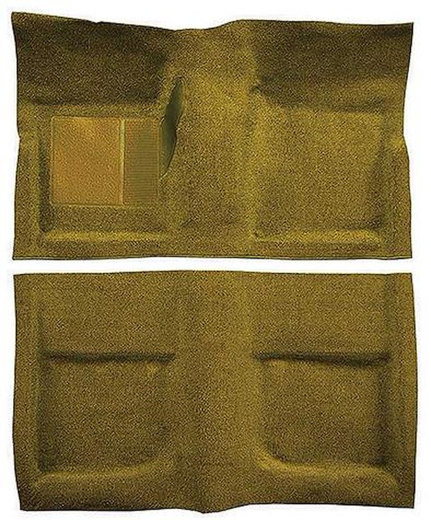A4045A69 Passenger Area Nylon Loop Floor Carpet Set 1965-68 Mustang Coupe; Medium Saddle