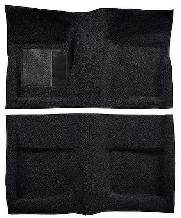 A4045B01 Passenger Area Nylon Loop Floor Carpet Set With Mass Backing 1965-68 Mustang Coupe; Black