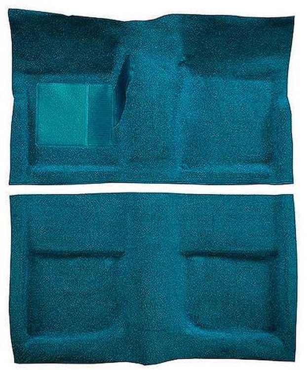 A4045B06 Passenger Area Nylon Loop Floor Carpet Set With Mass Backing 1965-68 Mustang Coupe; Aqua