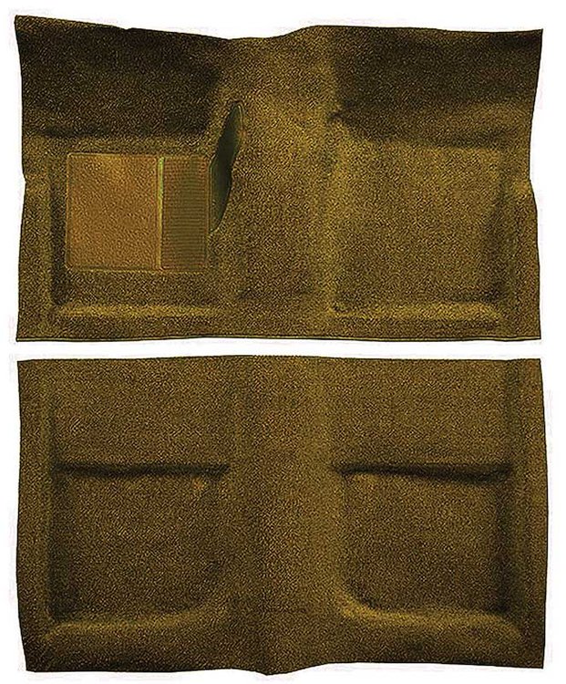 A4045B24 Passenger Area Nylon Loop Floor Carpet Set With Mass Backing 1965-68 Mustang Coupe; Saddle