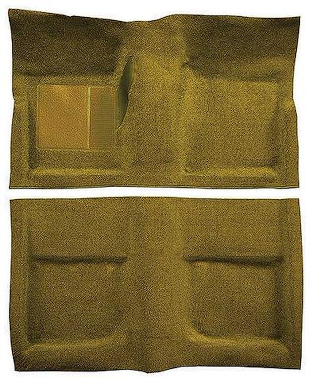 A4045B69 Passenger Area Nylon Loop Floor Carpet Set With Mass Backing 1965-68 Mustang Coupe; Medium Saddle