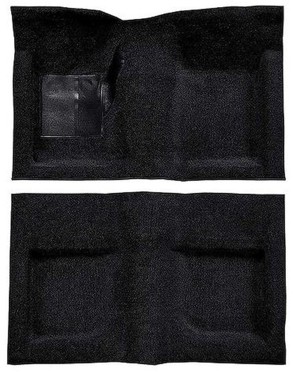 A4047A01 Passenger Area Nylon Loop Floor Carpet Set 1965-68 Mustang Convertible; Black