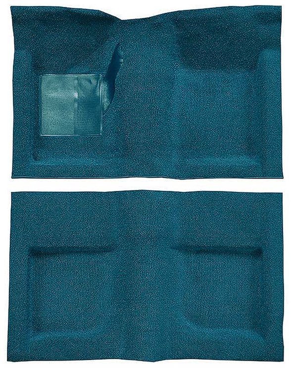 A4047A06 Passenger Area Nylon Loop Floor Carpet Set 1965-68 Mustang Convertible; Aqua