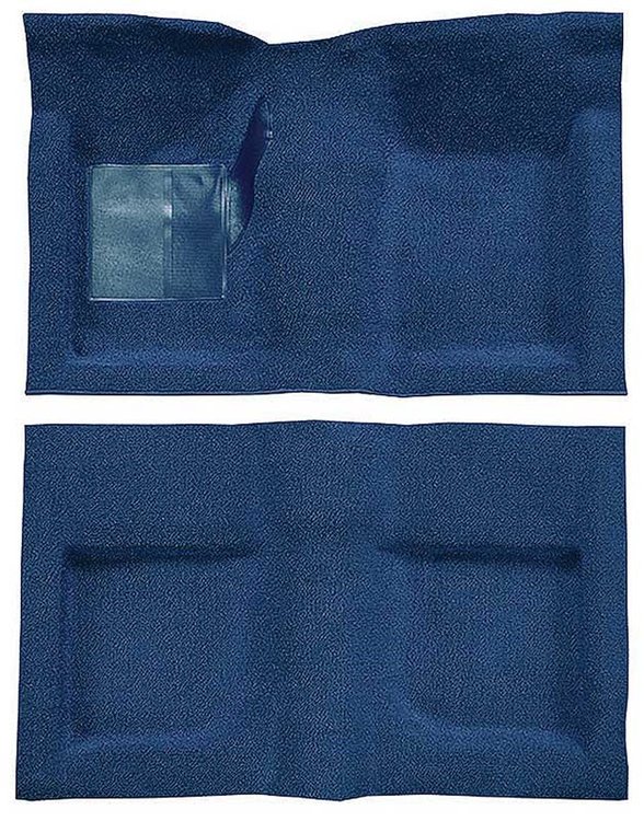 A4047A41 Passenger Area Nylon Loop Floor Carpet Set 1965-68 Mustang Convertible; Medium Blue