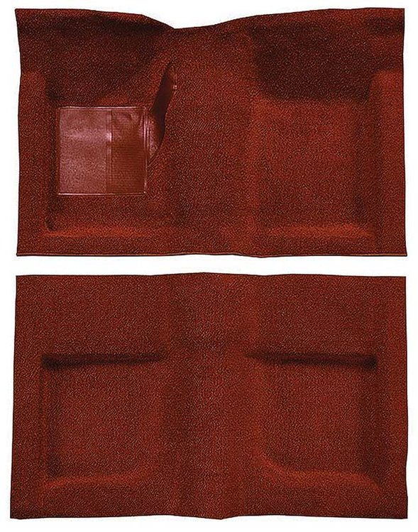 A4047A49 Passenger Area Nylon Loop Floor Carpet Set 1965-68 Mustang Convertible; Emberglow