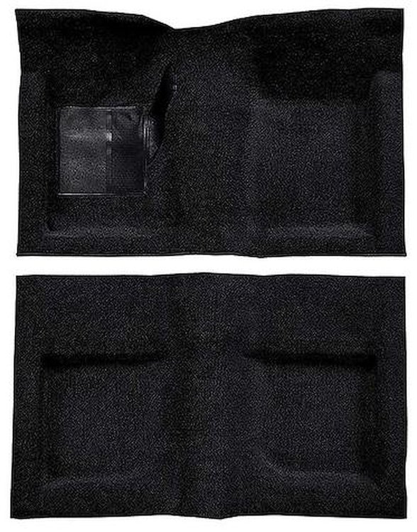 A4047B01 Passenger Area Nylon Loop Carpet Set With Mass Backing 1965-68 Mustang Convertible; Black