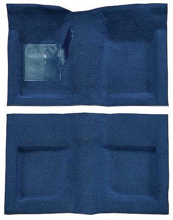 A4047B41 Passenger Area Nylon Loop Carpet Set With Mass Backing 1965-68 Mustang Convertible; Medium Blue