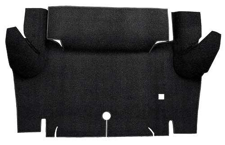 A4048A01 Loop Trunk Floor Carpet 1964-66 Mustang Coupe; Black