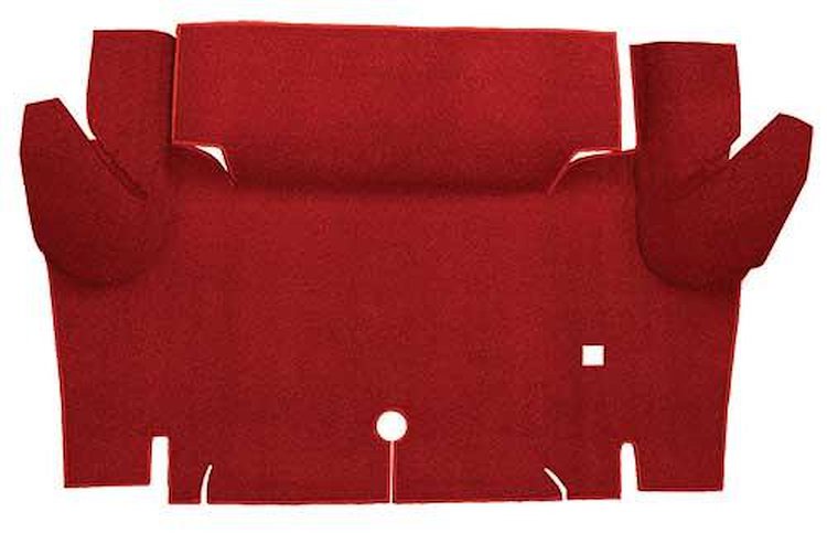 A4048A02 Loop Trunk Floor Carpet 1964-66 Mustang Coupe; Red