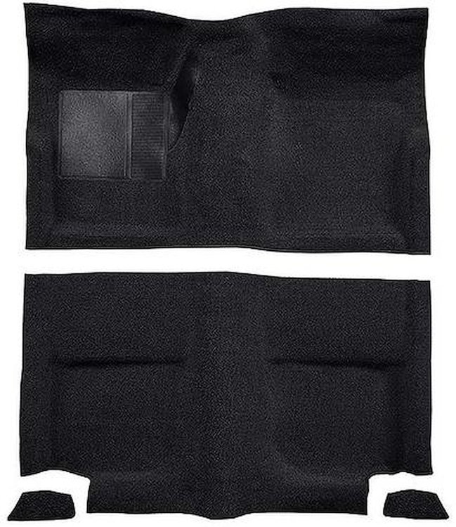 A4049A01 Passenger Area Nylon Loop Floor Carpet Set 1965-68 Mustang Fastback; Black