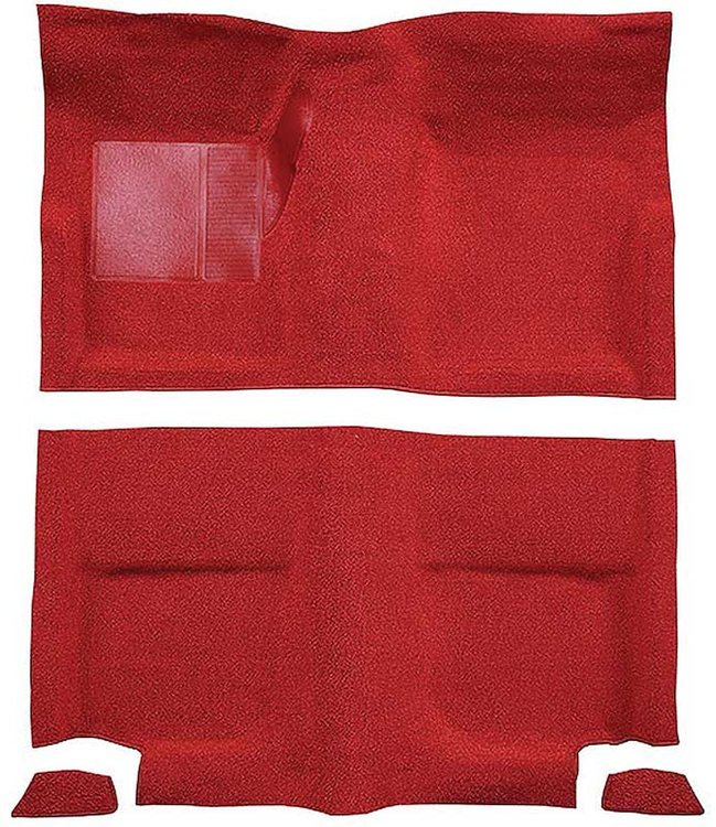 A4049A02 Passenger Area Nylon Loop Floor Carpet Set 1965-68 Mustang Fastback; Red