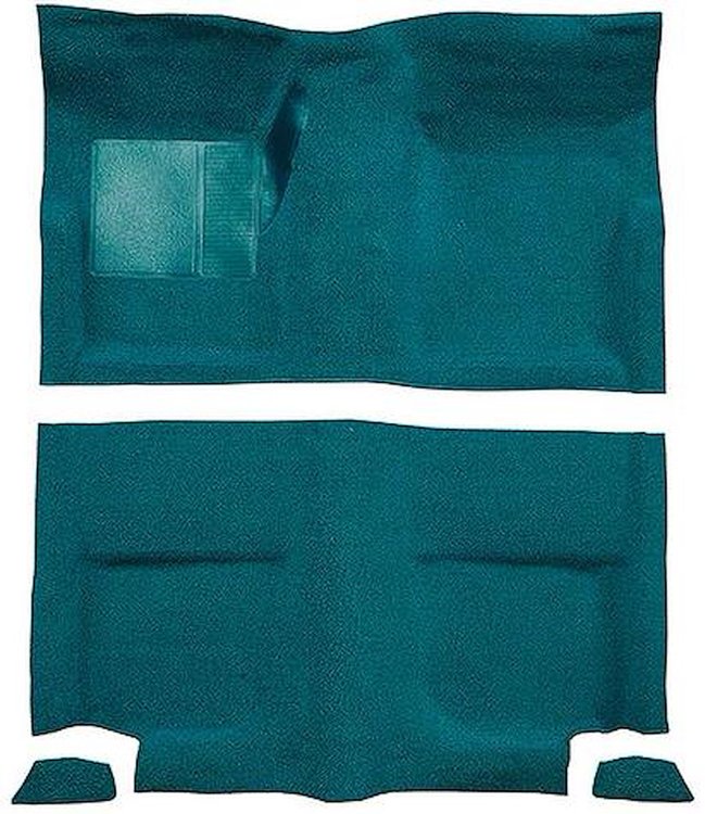 A4049A06 Passenger Area Nylon Loop Floor Carpet Set 1965-68 Mustang Fastback; Aqua