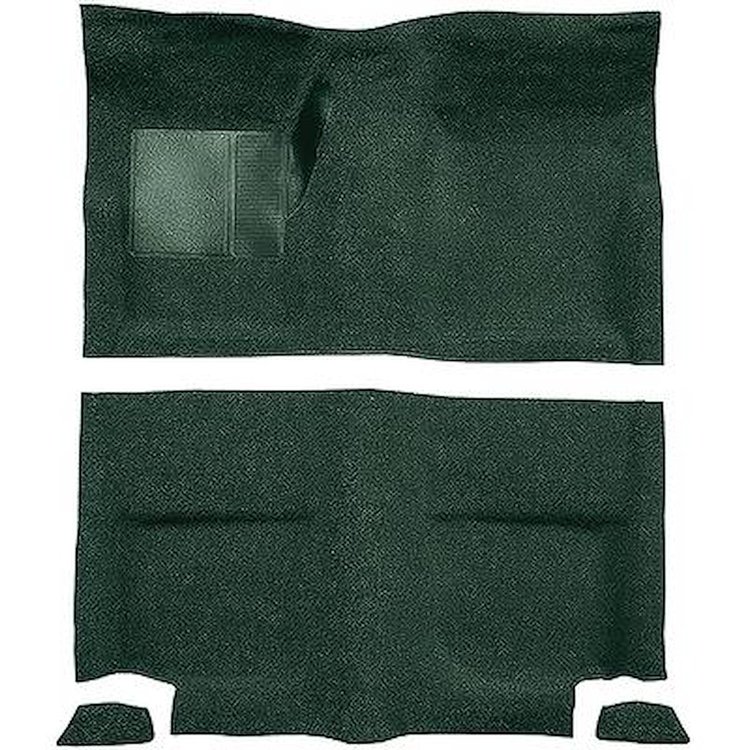 A4049A13 Passenger Area Nylon Loop Floor Carpet Set 1965-68 Mustang Fastback; Dark Green