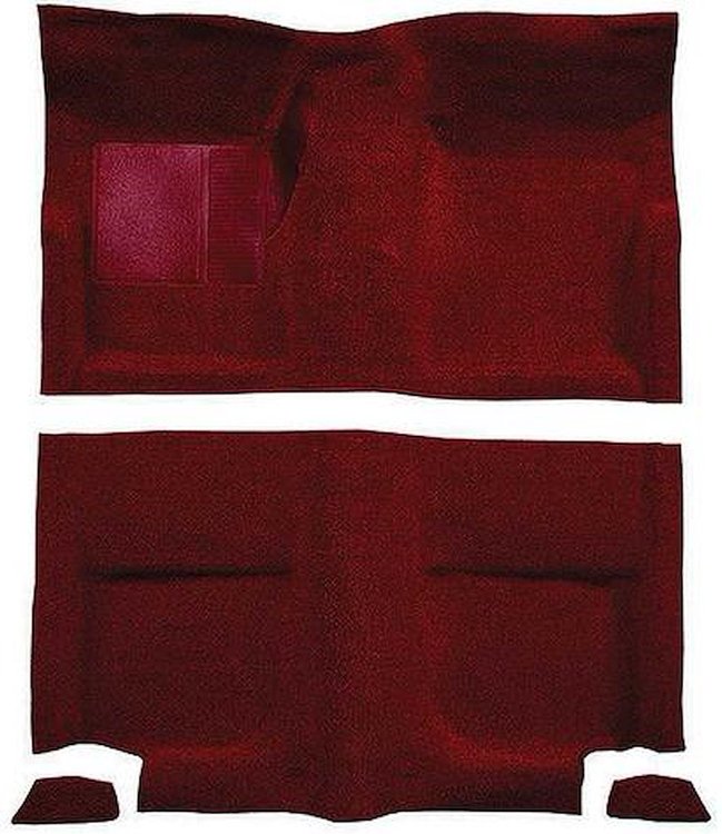 A4049A15 Passenger Area Nylon Loop Floor Carpet Set 1965-68 Mustang Fastback; Maroon