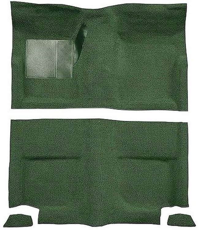 A4049A19 Passenger Area Nylon Loop Floor Carpet Set 1965-68 Mustang Fastback; Moss Green