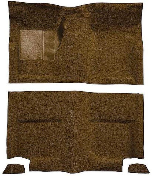 A4049A24 Passenger Area Nylon Loop Floor Carpet Set 1965-68 Mustang Fastback; Saddle