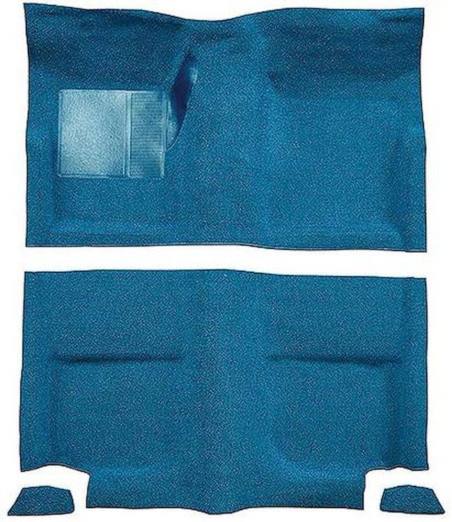 A4049A31 Passenger Area Nylon Loop Floor Carpet Set 1965-68 Mustang Fastback; Light Blue