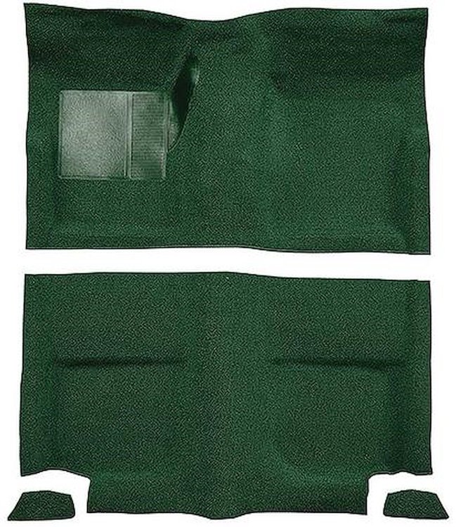 A4049A39 Passenger Area Nylon Loop Floor Carpet Set 1965-68 Mustang Fastback; Green