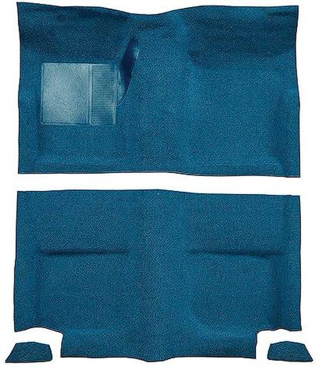 A4049A41 Passenger Area Nylon Loop Floor Carpet Set 1965-68 Mustang Fastback; Medium Blue