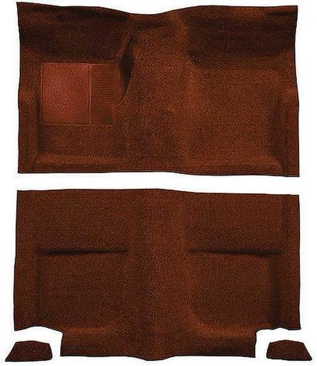 A4049A49 Passenger Area Nylon Loop Floor Carpet Set 1965-68 Mustang Fastback; Emberglow