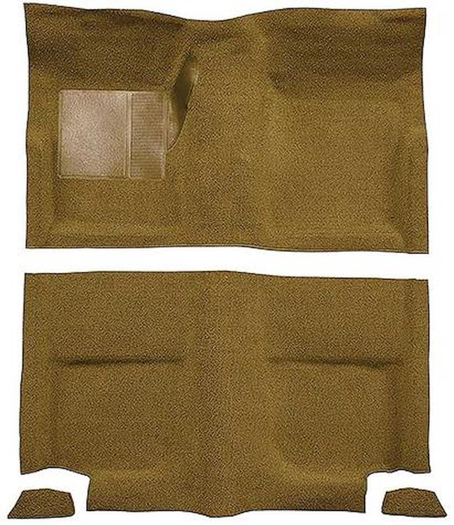 A4049A69 Passenger Area Nylon Loop Floor Carpet Set 1965-68 Mustang Fastback; Medium Saddle