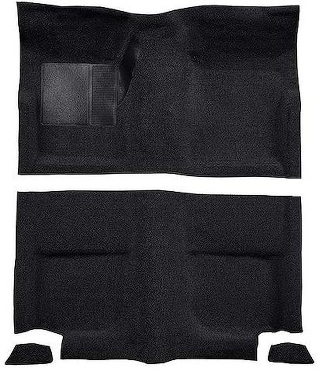 A4049B01 Passenger Area Nylon Loop Floor Carpet With Mass Backing 1965-68 Mustang Fastback; Black