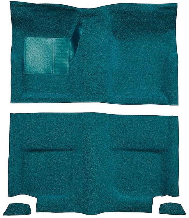 A4049B06 Passenger Area Nylon Loop Floor Carpet With Mass Backing 1965-68 Mustang Fastback; Aqua