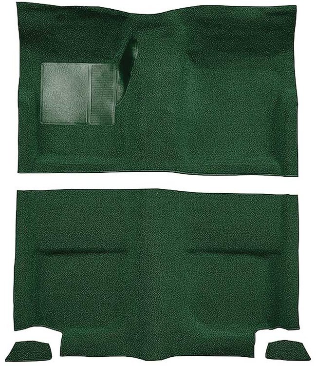 A4049B39 Passenger Area Nylon Loop Floor Carpet With Mass Backing 1965-68 Mustang Fastback; Green