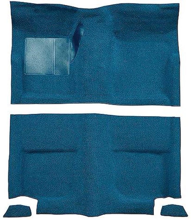 A4049B41 Passenger Area Nylon Loop Floor Carpet With Mass Backing 1965-68 Mustang Fastback; Medium Blue