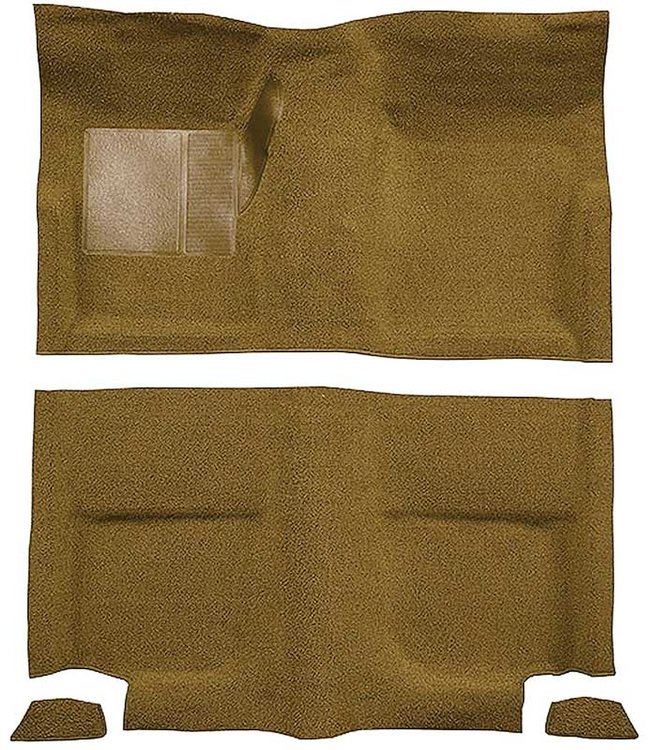A4049B69 Passenger Area Nylon Loop Floor Carpet With Mass Backing 1965-68 Mustang Fastback; Medium Saddle