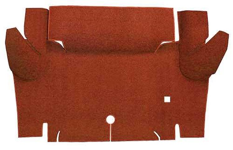 A4052A02 Loop Trunk Floor Carpet 1964-66 Mustang Convertible; Red