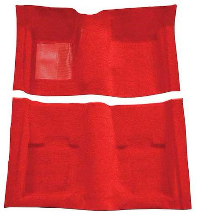 A4053A02 Passenger Area Nylon Loop Floor Carpet 1969-70 Mustang Convertible; Red