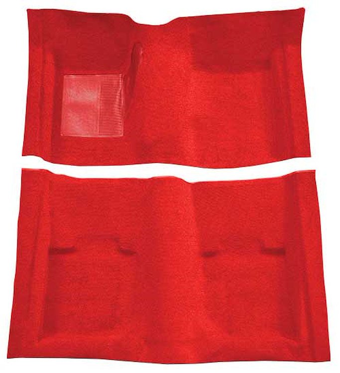 A4053B02 Passenger Area Nylon Loop Floor Carpet With Mass Backing 1969-70 Mustang Convertible; Red