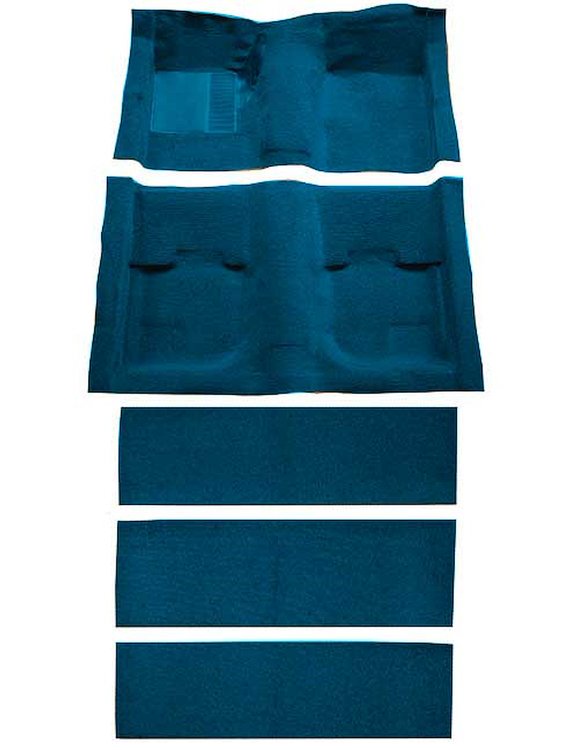 A4055B12 Nylon Loop Floor & Fold Down Carpet Set With Mass Backing 1969-70 Mustang Fastback; Dark Blue