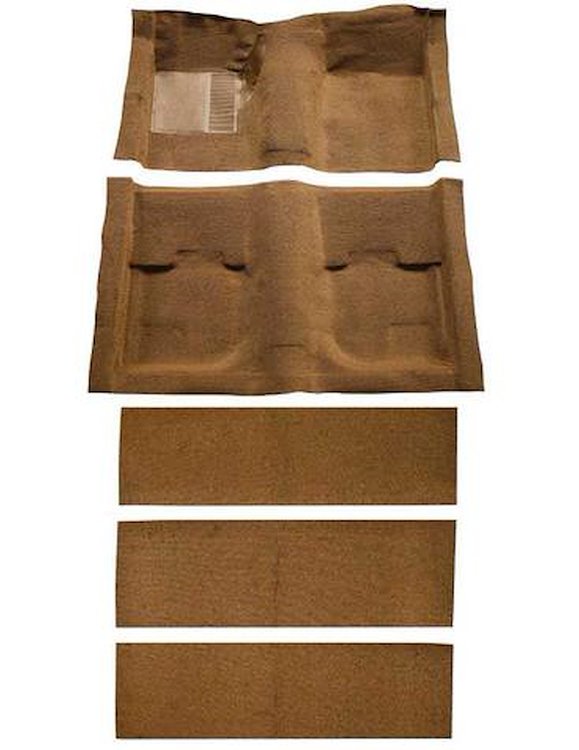 A4055B29 Nylon Loop Floor & Fold Down Carpet Set With Mass Backing 1969-70 Mustang Fastback; Ginger