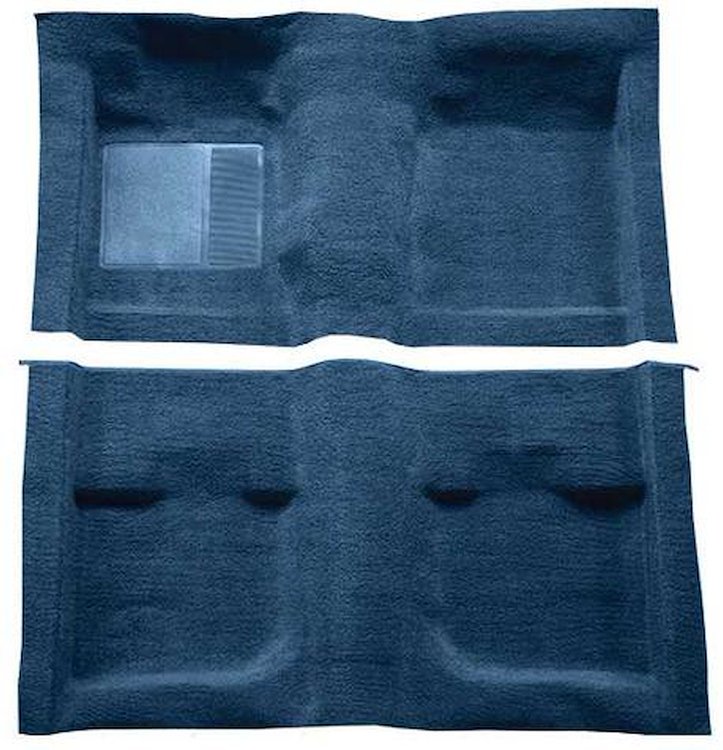 A4057B41 Passenger Area Nylon Loop Carpet With Mass Backing 1971-73 Mustang Coupe/Fastback; Medium Blue