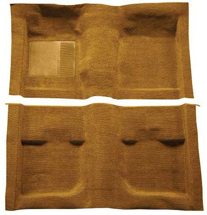 A4057B69 Passenger Area Nylon Loop Carpet With Mass Backing 1971-73 Mustang Coupe/Fastback; Medium Saddle